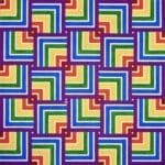JP Needlepoint - Large Red Rainbow Squares