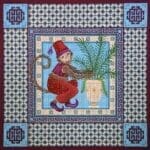JP Needlepoint - Cranberry Cocktail Monkey