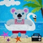 JP Needlepoint - Koala Beach Bear and Swan