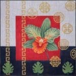 JP Needlepoint - Green Orchid and Coins