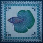 JP Needlepoint - Turquoise & Blue Fighting Fish