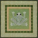 JP Needlepoint - Frog w/Green Oriental Borders