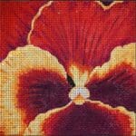 JP Needlepoint - Yellow & Burgundy Pansy