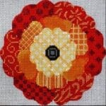 JP Needlepoint - Small Fantasy Flower in Orange