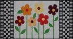 JP Needlepoint - Mod Flowers w/Black & White Border