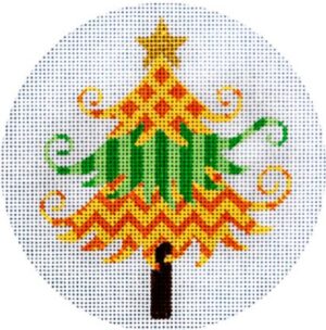 JP Needlepoint - Yellow and Green Christmas Tree
