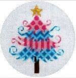JP Needlepoint - Pink and Blue Christmas Tree