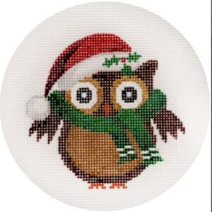 JP Needlepoint - Owl w/Muffler Ornament