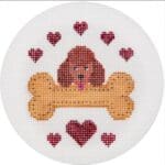 JP Needlepoint - Apricot Poodle Loves His Bone