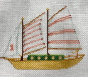 The Plum Stitchery - Pink Stripe Sailboat