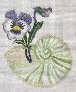 The Plum Stitchery - Shell Series - Pansies