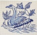 The Plum Stitchery - Delft Tiles Collection - Swan