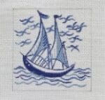 The Plum Stitchery - Delft Tiles Collection - Ship