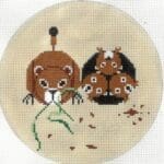 Charley Harper Needlepoint - Prairie Dog Babies