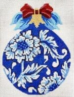 Kelly Clark Needlepoint - China Blue Floral Ball