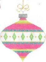 The Meredith Collection - Vintage Ornament - Pink/Blue/Green