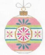 The Meredith Collection - Vintage Ornament - Round Pink/Blue