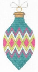 The Meredith Collection - Vintage Ornament - Teal/Pink/Lime