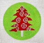 CBK Needlepoint Collections - Red Tree on Green Ornament