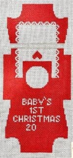 Kimberly Ann Needlepoint - Baby 1st Christmas Onesie Ornament