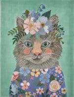 Kate Dickerson Needlepoint - Kitty with Blue Floral Dress