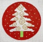 CBK Needlepoint Collections - White Tree on Red Ornament