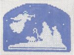 Stitch Style Needlepoint - Blue and White Shepherd and Angel