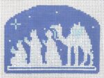 Stitch Style Needlepoint - Blue and White Nativity Wisemen