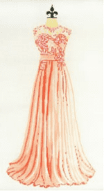The Meredith Collection - Peach and Pink Evening Gown