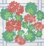 Kate Dickerson Needlepoint - Geranium Square with Ribbons