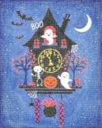 Kate Dickerson Needlepoint - Halloween Clock w/Ghosts and Skeletons