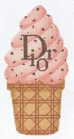 Kate Dickerson Needlepoint - Dior Peach Chocolate Chip Cone