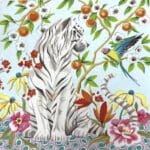 Colors of Praise - White Tiger on Light Blue