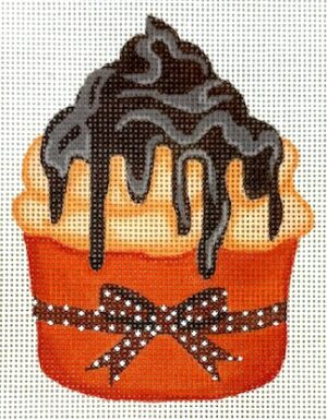 Kate Dickerson Needlepoint - Hermes Chocolate Covered Peach Mousse