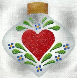 Kate Dickerson Needlepoint - Alpine Bauble with Heart
