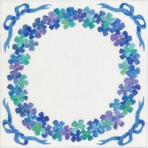 Kate Dickerson Needlepoint - Hydrangea Wreath Ring Bearer Pillow