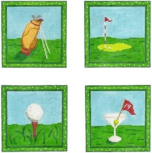 Kate Dickerson Needlepoint - Golf Coasters