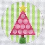 KCN Designers - Pink Tree with Polka Dots on Stripes