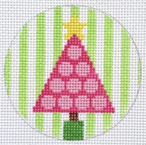 KCN Designers - Pink Tree with Polka Dots on Stripes
