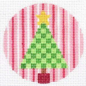 KCN Designers - Green Checked Tree on Stripes