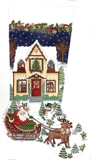 Alexa Designs - Santa Sleigh with Yellow House
