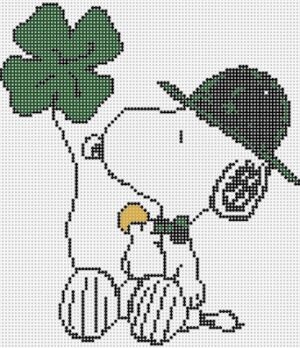 Officially Needlepoint - Snoopy with Shamrock