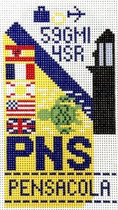 Hedgehog Needlepoint - Pensacola Retro Travel Tag