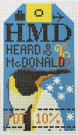 Hedgehog Needlepoint - Heard and McDonald Retro Travel Tag