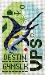 Hedgehog Needlepoint - Destin Retro Travel Tag