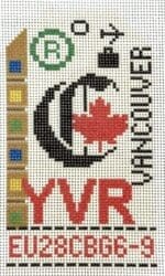 Hedgehog Needlepoint - Vancouver Retro Travel Tag