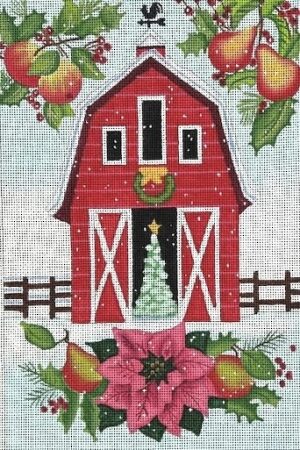 Love You More Needlepoint Designs -  Christmas Barn