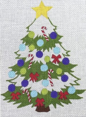 Love You More Needlepoint Designs - Funky Christmas Tree Green