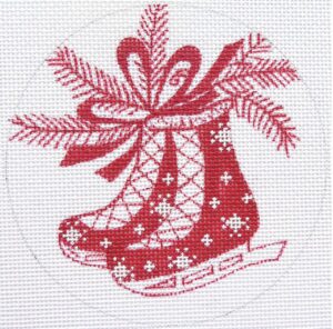 Love You More Needlepoint Designs - Red Skates Ornament