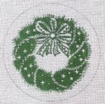 Love You More Needlepoint Designs - Green Wreath Ornament
